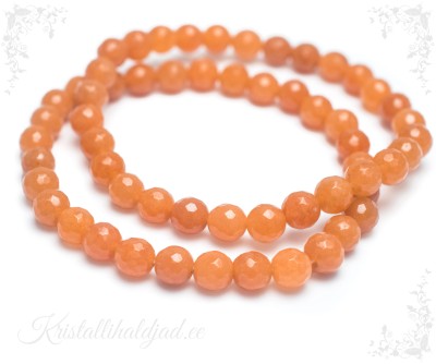 Aventuriin oranž käevõru fassetitud kividega