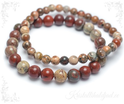 Vikerkaare jaspis käevõru ümarate kividega