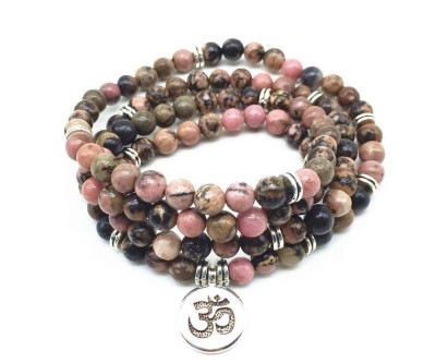 Rodoniit mala-käevõru 108 palvehelmega