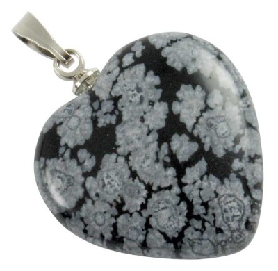 Lumehelbe obsidiaan ripats süda