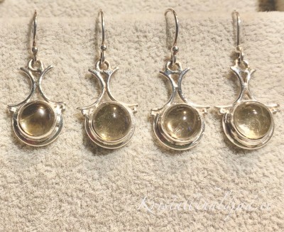 Tsitriin hõbekõrvarõngad ornament