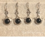 Obsidiaan must hõbekõrvarõngad Indiast, ornament