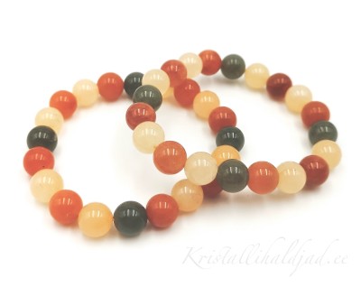 Aventuriin, kaltsiit, serpentiin käevõru