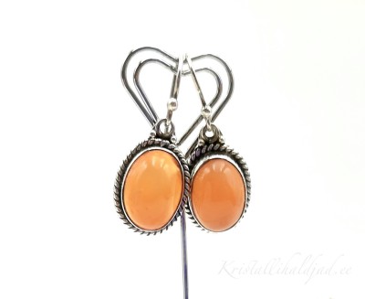 Karneool hõbekõrvarõngad ovaal