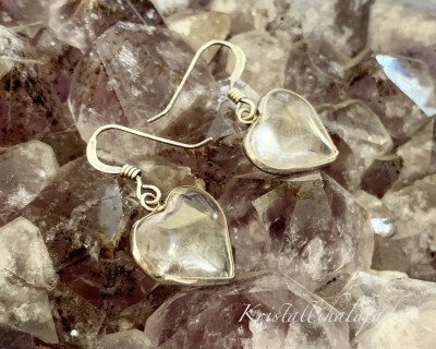 Mäekristall kõrvarõngad südamed
