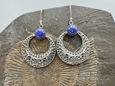 Lapis lazuli ehk lasuriit hõbekõrvarõngad Indiast