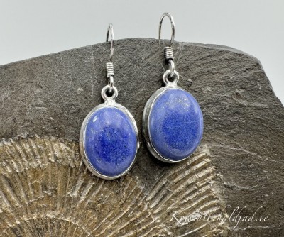 Lapis lazuli ehk lasuriit hõbekõrvarõngad ovaal
