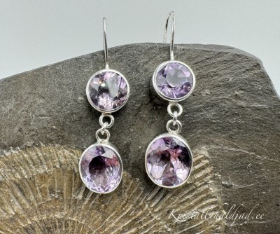 Ametüst hõbekõrvarõngad Sri Lankalt