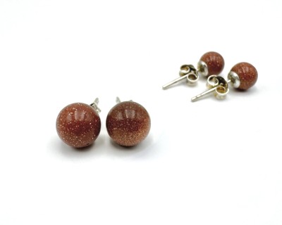 Kuldne liivakivi hõbekõrvarõngad mummud