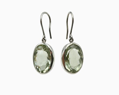 Ametüst roheline ehk prasioliit hõbekõrvarõngad Sri Lankalt
