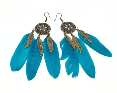 Kõrvarõngad sulgedega ja ornamendiga