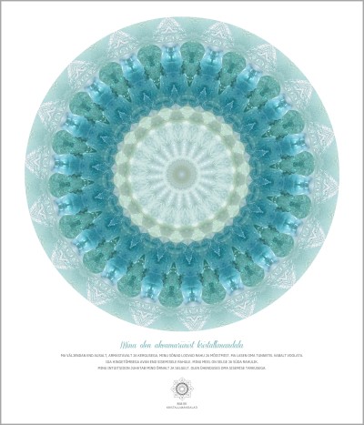 Akvamariin kristallimandala seinapilt