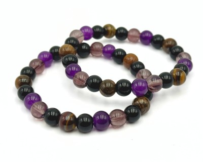 Ametüst, obsidiaan, tiigrisilm, suitskvarts kaitsev käevõru