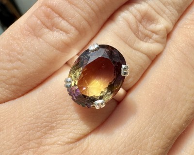 Ametriin hõbesõrmus Queen, Sri Lankalt