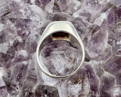 Granaat hõbesõrmus ruut Sri Lankalt