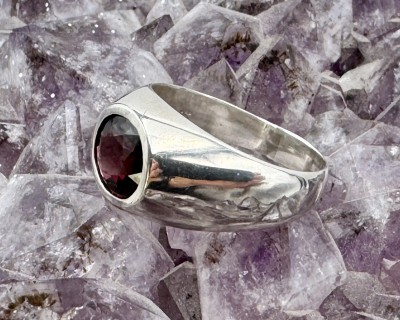 Granaat hõbesõrmus ring Sri Lankalt