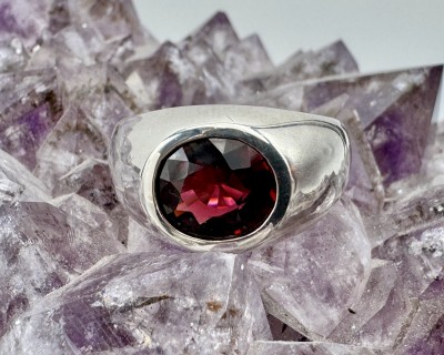 Granaat hõbesõrmus ring Sri Lankalt